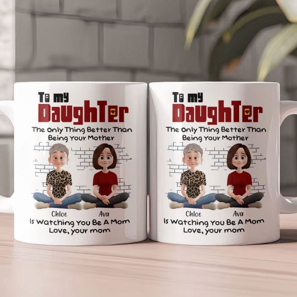 To My Daughter Personalized White Ceramic Mug with Custom Names, Heartfelt Gift for Mother and Daughter on Special Occasions To My Daughter Personalized White Ceramic Mug with Custom Names, Heartfelt Gift for Mother and Daughter on Special Occasions