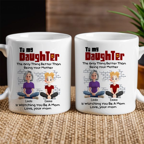 To My Daughter Personalized White Ceramic Mug with Custom Names, Heartfelt Gift for Mother and Daughter on Special Occasions To My Daughter Personalized White Ceramic Mug with Custom Names, Heartfelt Gift for Mother and Daughter on Special Occasions