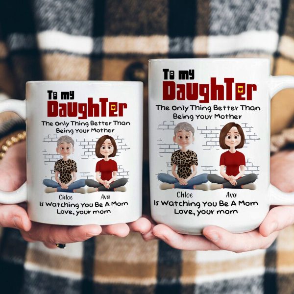 To My Daughter Personalized White Ceramic Mug with Custom Names, Heartfelt Gift for Mother and Daughter on Special Occasions To My Daughter Personalized White Ceramic Mug with Custom Names, Heartfelt Gift for Mother and Daughter on Special Occasions