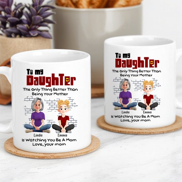 To My Daughter Personalized White Ceramic Mug with Custom Names, Heartfelt Gift for Mother and Daughter on Special Occasions To My Daughter Personalized White Ceramic Mug with Custom Names, Heartfelt Gift for Mother and Daughter on Special Occasions