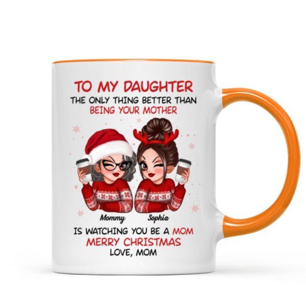 To My Daughter Son Watching You Be A Mom Dad Merry Christmas Personalized Mug, Christmas Gift For Daughters, Sons