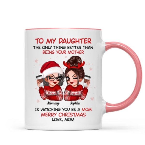 To My Daughter Son Watching You Be A Mom Dad Merry Christmas Personalized Mug, Christmas Gift For Daughters, Sons
