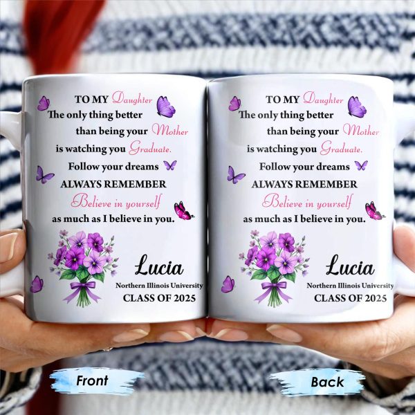 To My Daughter, The Only Thing Better Than Being Your Mother, Butterflies and Flowers - Personalized Custom Coffee Mug - GRAD296_MG To My Daughter, The Only Thing Better Than Being Your Mother, Butterflies and Flowers - Personalized Custom Coffee Mug - GRAD296_MG