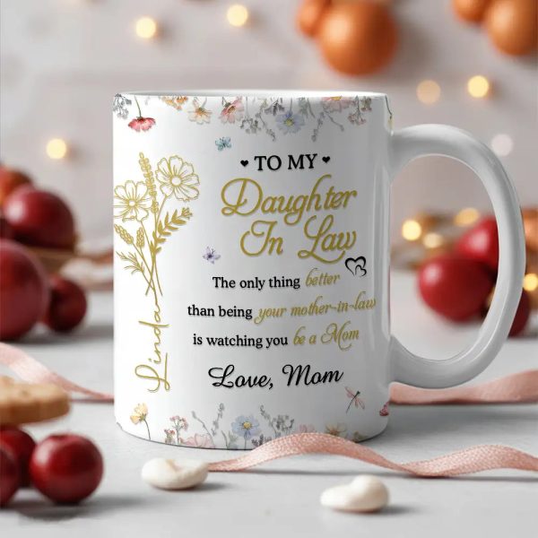 To My Daughter Watching You Be a Mom Personalized Floral Mug Touching Mother's Day Gift from Mom to Daughter To My Daughter Watching You Be a Mom Personalized Floral Mug Touching Mother's Day Gift from Mom to Daughter