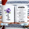 To My Dearest Grandson Love From Grandma With Pansy Flower Design - Personalized Custom Coffee Mug - GSN024_MG To My Dearest Grandson Love From Grandma With Pansy Flower Design - Personalized Custom Coffee Mug - GSN024_MG