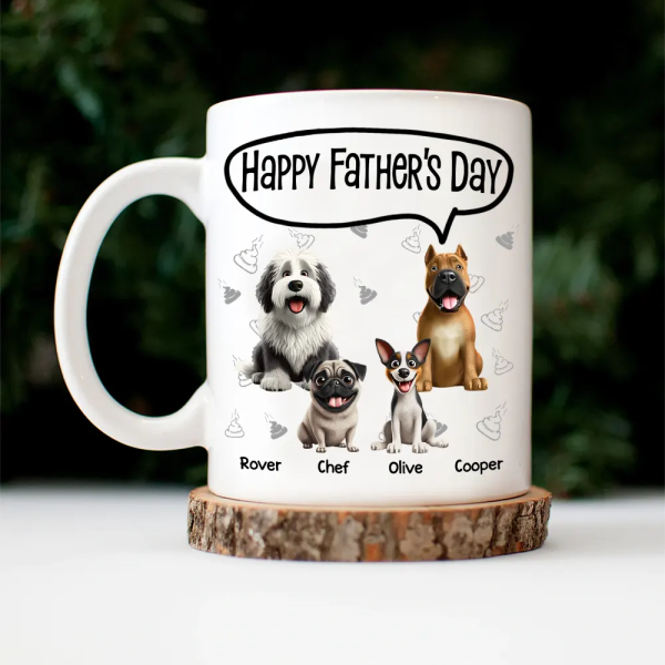 To My Favorite Poo Picker Upper Dog Dad Fun 3D Effect Dogs - Personalized Mug To My Favorite Poo Picker Upper Dog Dad Fun 3D Effect Dogs - Personalized Mug