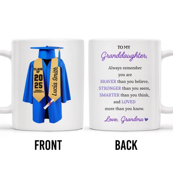 To My Granddaughter, Always Remember You Are Braver Than You Believe - Personalized Custom Coffee Mug - GRAD321_MG To My Granddaughter, Always Remember You Are Braver Than You Believe - Personalized Custom Coffee Mug - GRAD321_MG