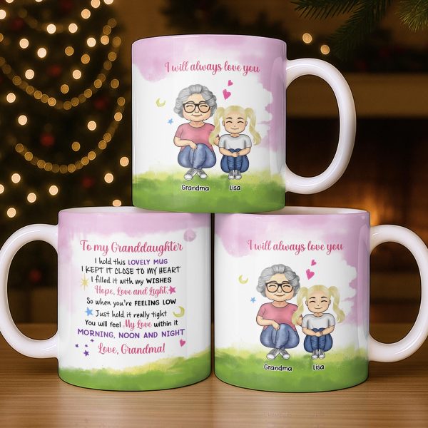 To My Granddaughter Feel My Love Morning Noon And Night - Personalized Custom Coffee Mug - GDT534_MG To My Granddaughter Feel My Love Morning Noon And Night - Personalized Custom Coffee Mug - GDT534_MG