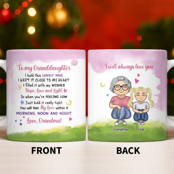 To My Granddaughter Feel My Love Morning Noon And Night - Personalized Custom Coffee Mug - GDT534_MG To My Granddaughter Feel My Love Morning Noon And Night - Personalized Custom Coffee Mug - GDT534_MG