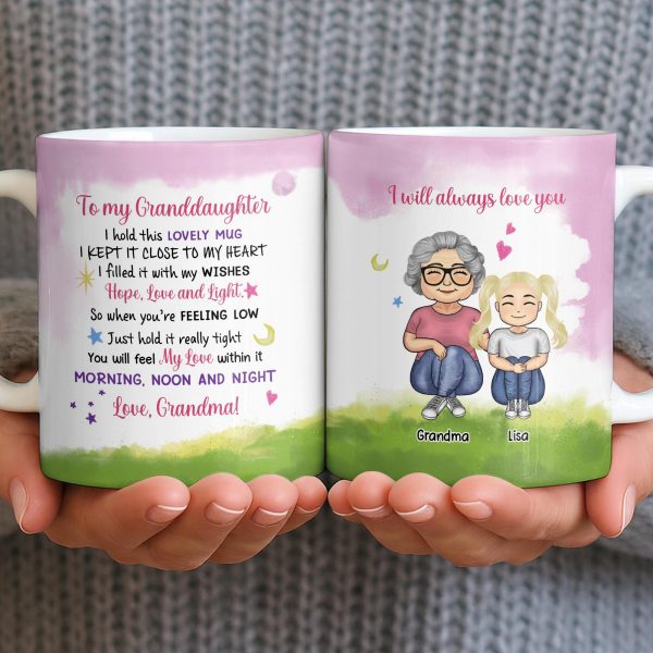 To My Granddaughter Feel My Love Morning Noon And Night - Personalized Custom Coffee Mug - GDT534_MG To My Granddaughter Feel My Love Morning Noon And Night - Personalized Custom Coffee Mug - GDT534_MG