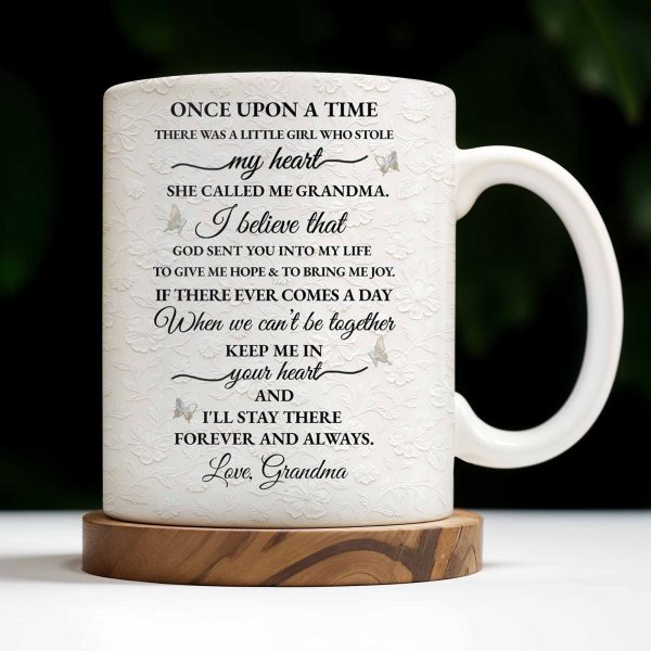 To My Granddaughter, Love Grandma, Beautiful Flower And Butterfly Design - Personalized Custom Coffee Mug - GDT389_MG To My Granddaughter, Love Grandma, Beautiful Flower And Butterfly Design - Personalized Custom Coffee Mug - GDT389_MG