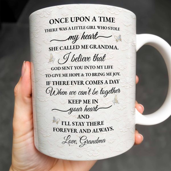 To My Granddaughter, Love Grandma, Beautiful Flower And Butterfly Design - Personalized Custom Coffee Mug - GDT389_MG To My Granddaughter, Love Grandma, Beautiful Flower And Butterfly Design - Personalized Custom Coffee Mug - GDT389_MG