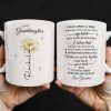 To My Granddaughter, Love Grandma, Beautiful Flower And Butterfly Design - Personalized Custom Coffee Mug - GDT389_MG To My Granddaughter, Love Grandma, Beautiful Flower And Butterfly Design - Personalized Custom Coffee Mug - GDT389_MG