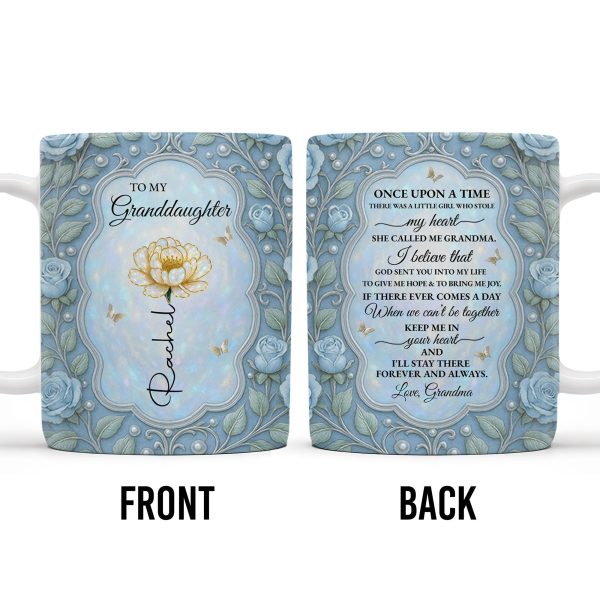 To My Granddaughter, Once Upon A Time, Roses And Butterflies - Personalized Custom Coffee Mug - GDT403_MG To My Granddaughter, Once Upon A Time, Roses And Butterflies - Personalized Custom Coffee Mug - GDT403_MG