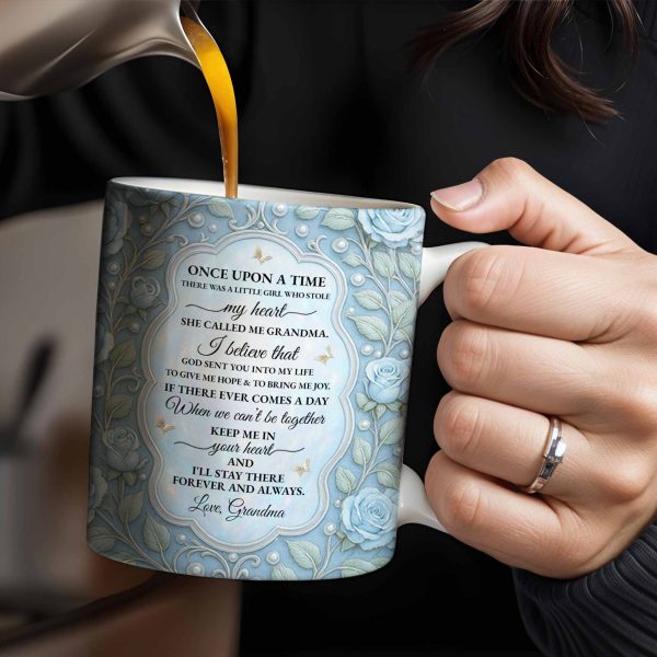To My Granddaughter, Once Upon A Time, Roses And Butterflies - Personalized Custom Coffee Mug - GDT403_MG To My Granddaughter, Once Upon A Time, Roses And Butterflies - Personalized Custom Coffee Mug - GDT403_MG