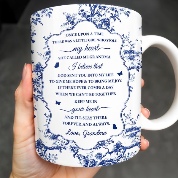 To My Granddaughter, Once Upon A Time There Was A Little Girl Who Stole My Heart, Floral Patterns - Personalized Custom Coffee Mug - GDT297_MG To My Granddaughter, Once Upon A Time There Was A Little Girl Who Stole My Heart, Floral Patterns - Personalized Custom Coffee Mug - GDT297_MG