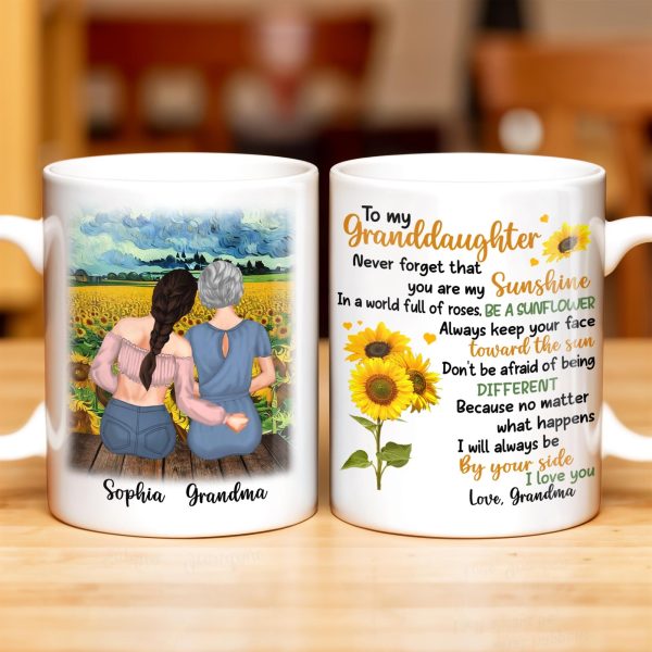 To My Granddaughter You Are My Sunshine Sunflower Mug - Personalized Custom Coffee Mug - GDT322_MG To My Granddaughter You Are My Sunshine Sunflower Mug - Personalized Custom Coffee Mug - GDT322_MG