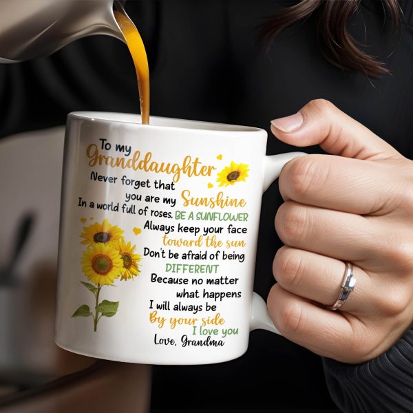 To My Granddaughter You Are My Sunshine Sunflower Mug - Personalized Custom Coffee Mug - GDT322_MG To My Granddaughter You Are My Sunshine Sunflower Mug - Personalized Custom Coffee Mug - GDT322_MG