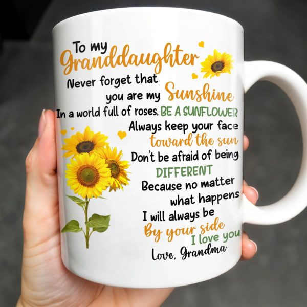 To My Granddaughter You Are My Sunshine Sunflower Mug - Personalized Custom Coffee Mug - GDT322_MG To My Granddaughter You Are My Sunshine Sunflower Mug - Personalized Custom Coffee Mug - GDT322_MG