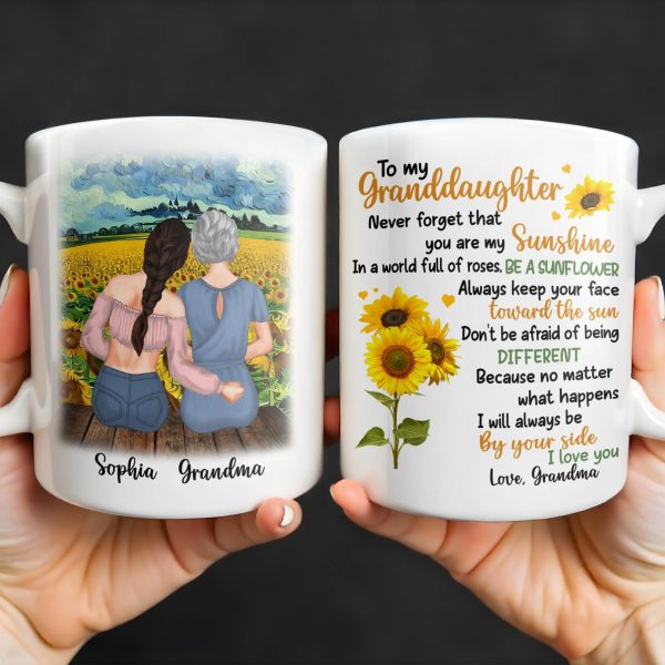 To My Granddaughter You Are My Sunshine Sunflower Mug - Personalized Custom Coffee Mug - GDT322_MG To My Granddaughter You Are My Sunshine Sunflower Mug - Personalized Custom Coffee Mug - GDT322_MG