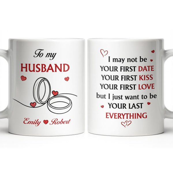 To My Husband, Hearts and Rings Design - Personalized Custom Coffee Mug - CPL1366_MG To My Husband, Hearts and Rings Design - Personalized Custom Coffee Mug - CPL1366_MG