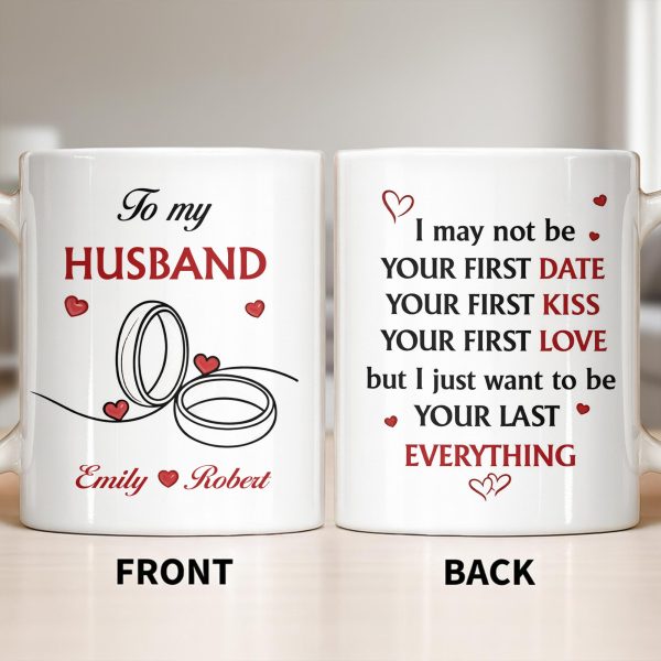 To My Husband, Hearts and Rings Design - Personalized Custom Coffee Mug - CPL1366_MG To My Husband, Hearts and Rings Design - Personalized Custom Coffee Mug - CPL1366_MG