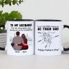 To My Husband Our Children Having You As Their Dad Couple Sitting Back View Fist Bumps Personalized Mug