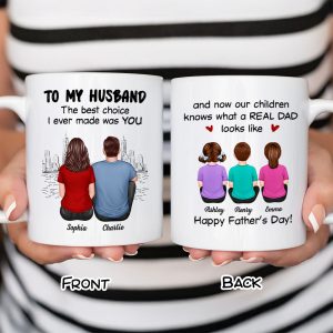 To My Husband Our Children Knows What A Real Dad Looks Like Personalized Mug, Gift For Bonus Dad