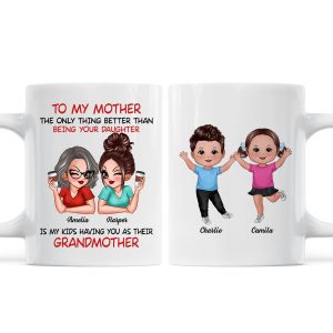 To My Mom Gift From Daughter My Kids Having You As Their Grandmother Personalized Mug