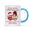 To My Sister Sassy Girls Merry Christmas Personalized Mug, Funny Christmas Gift For Sisters To My Sister Sassy Girls Merry Christmas Personalized Mug, Funny Christmas Gift For Sisters
