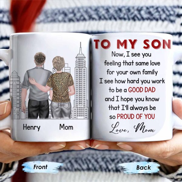 To My Son, City Skyline, People, Good Dad - Personalized Custom Coffee Mug - SON057_MG To My Son, City Skyline, People, Good Dad - Personalized Custom Coffee Mug - SON057_MG