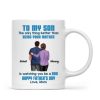 To My Son From Mom Dad Blue Tone Personalized Mug| Heartfelt Father's Day Gift For Son