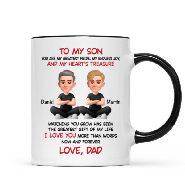 To My Son My Heart's Treasure - Personalized Mug - Christmas Gift from Dad to Son To My Son My Heart's Treasure - Personalized Mug - Christmas Gift from Dad to Son