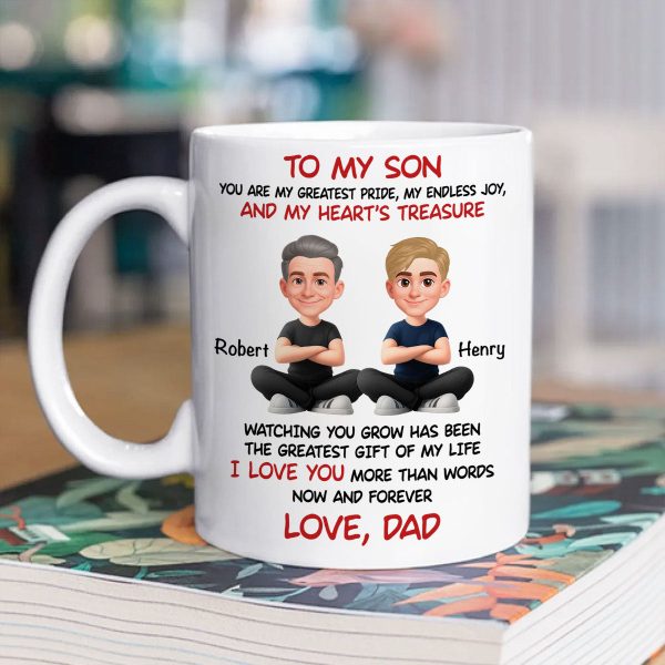 To My Son My Heart's Treasure - Personalized Mug - Christmas Gift from Dad to Son To My Son My Heart's Treasure - Personalized Mug - Christmas Gift from Dad to Son