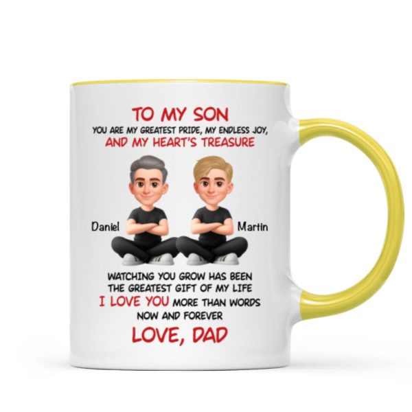 To My Son My Heart's Treasure - Personalized Mug - Christmas Gift from Dad to Son To My Son My Heart's Treasure - Personalized Mug - Christmas Gift from Dad to Son
