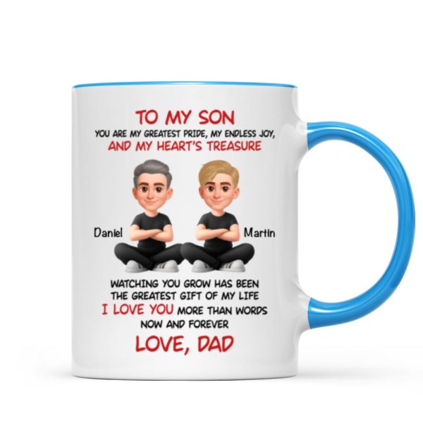 To My Son My Heart's Treasure - Personalized Mug - Christmas Gift from Dad to Son To My Son My Heart's Treasure - Personalized Mug - Christmas Gift from Dad to Son