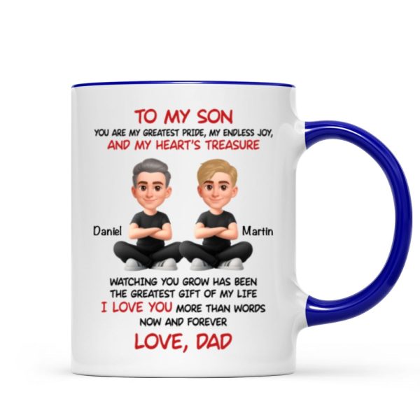 To My Son My Heart's Treasure - Personalized Mug - Christmas Gift from Dad to Son To My Son My Heart's Treasure - Personalized Mug - Christmas Gift from Dad to Son