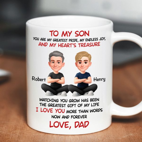 To My Son My Heart's Treasure - Personalized Mug - Christmas Gift from Dad to Son To My Son My Heart's Treasure - Personalized Mug - Christmas Gift from Dad to Son