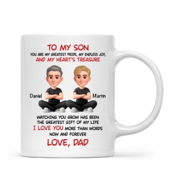 To My Son My Heart's Treasure - Personalized Mug - Christmas Gift from Dad to Son To My Son My Heart's Treasure - Personalized Mug - Christmas Gift from Dad to Son