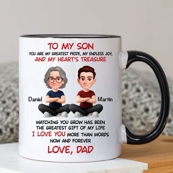 To My Son My Heart's Treasure - Personalized Mug - Christmas Gift from Dad to Son To My Son My Heart's Treasure - Personalized Mug - Christmas Gift from Dad to Son
