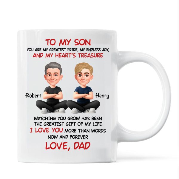 To My Son My Heart's Treasure - Personalized Mug - Christmas Gift from Dad to Son To My Son My Heart's Treasure - Personalized Mug - Christmas Gift from Dad to Son