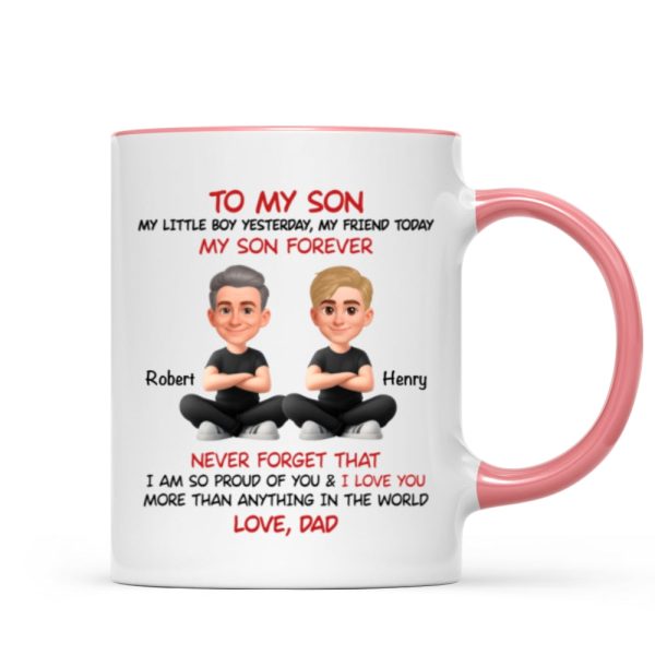 To My Son My Little Boy Yesterday - Personalized Mug - Christmas Gift from Dad to Son To My Son My Little Boy Yesterday - Personalized Mug - Christmas Gift from Dad to Son