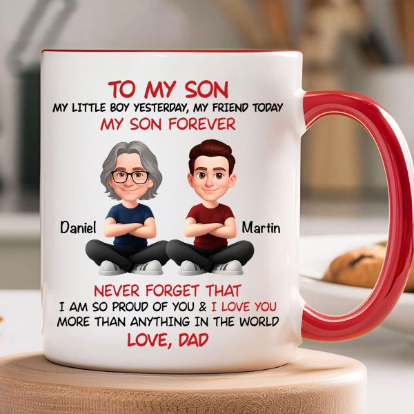 To My Son My Little Boy Yesterday - Personalized Mug - Christmas Gift from Dad to Son To My Son My Little Boy Yesterday - Personalized Mug - Christmas Gift from Dad to Son