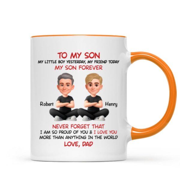 To My Son My Little Boy Yesterday - Personalized Mug - Christmas Gift from Dad to Son To My Son My Little Boy Yesterday - Personalized Mug - Christmas Gift from Dad to Son