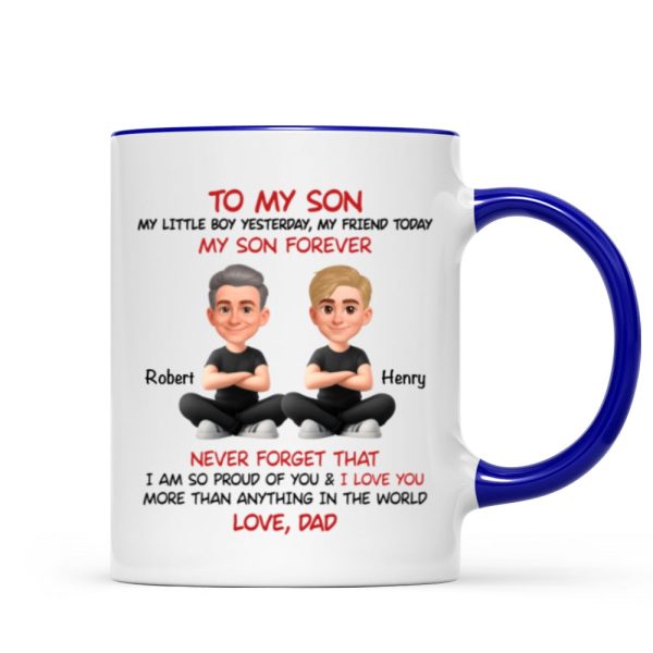 To My Son My Little Boy Yesterday - Personalized Mug - Christmas Gift from Dad to Son To My Son My Little Boy Yesterday - Personalized Mug - Christmas Gift from Dad to Son