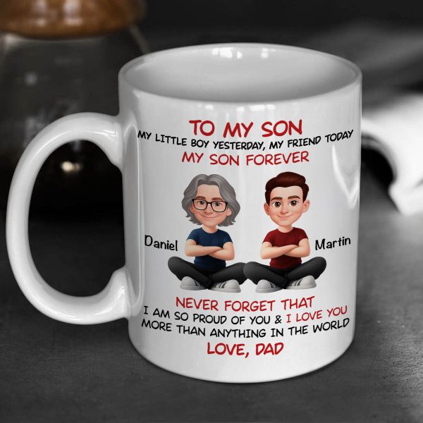 To My Son My Little Boy Yesterday - Personalized Mug - Christmas Gift from Dad to Son To My Son My Little Boy Yesterday - Personalized Mug - Christmas Gift from Dad to Son