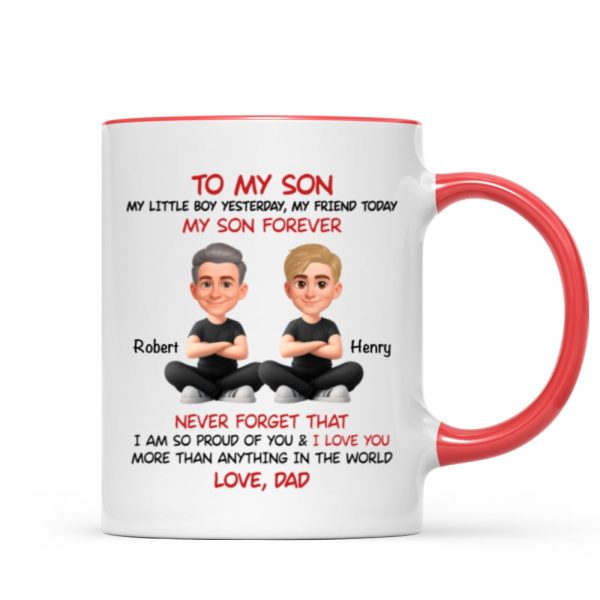 To My Son My Little Boy Yesterday - Personalized Mug - Christmas Gift from Dad to Son To My Son My Little Boy Yesterday - Personalized Mug - Christmas Gift from Dad to Son