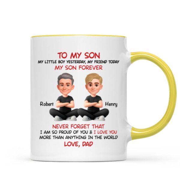 To My Son My Little Boy Yesterday - Personalized Mug - Christmas Gift from Dad to Son To My Son My Little Boy Yesterday - Personalized Mug - Christmas Gift from Dad to Son