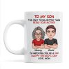 To My Son Personalized Ceramic Mug, Heartfelt Father's Day Gift For Son