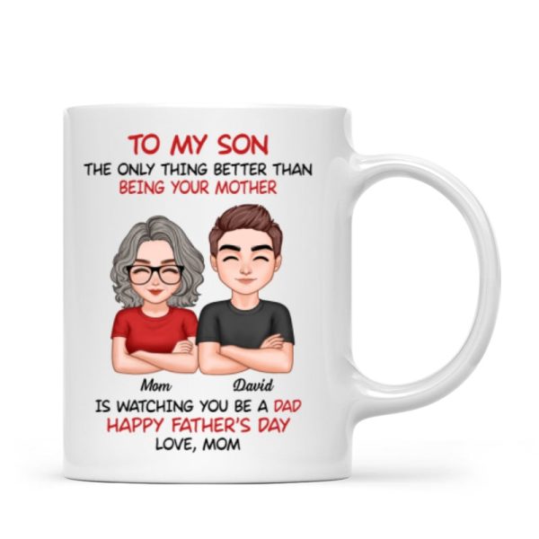 To My Son Personalized Ceramic Mug, Heartfelt Father's Day Gift For Son